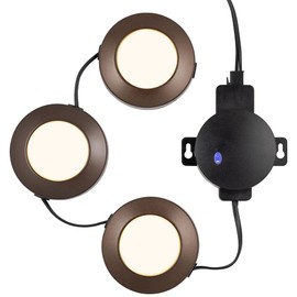 ENBRIGHTEN Spectrum LED Pucks, 3 Puck, Multicolor or White, Dimmable, Under Counter Lights, Under Cabinet Lights, Puck Lights, Mountable Remote Control, 44090, Black