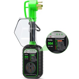 EyGde RV Surge Protector 50 Amp, RV Circuit Analyzer with Waterproof Cover, RV Accessories Power Voltage Protection Guard for Camper Travel Trailers