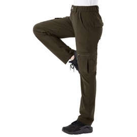 Rdruko Women's Hiking Cargo Pants Lightweight Quick Dry Water Resistant Outdoor Work Travel Pants with Pockets Brown X-Small