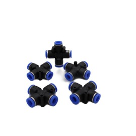 Cross Connector X-Hose Connector for Pneumatic Hose 10 mm, 4-Way Set of 3 IQS Pneumatic Connector (3, Cross Connector 4-Way - Diameter 10 mm)