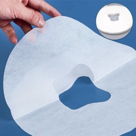 100 Sheets Disposable Non-woven Face Cover for Beauty & Skin Clinics, Sanitary Massage Face Sheet 100 Sheets 3ea