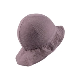 Sterntaler Reversible Sun Hat Plain Muslin – Girls Cotton Muslin Hat – Soft Baby Hat Lined with Cotton Muslin – Baby Sun Hat, Pastel Purple