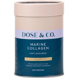 Dose & Co Marine Collagen Peptides with Vitamin C | Unflavoured Powder Supplement 221g | Supports Skin, Hair, Nails & Joints | Hydrolyzed Marine Collagen for High Absorption | Easy to Mix in Drinks or Smoothies