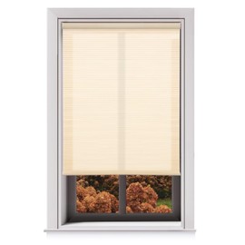 Changshade Cordless Cellular Shades Custom Size for Doors Windows, Light Filtering Self Adhesive Peel and Stick On Honeycomb Blinds 1" Cell Pleated for Home, Office, Living Room, Bedroom, Beige