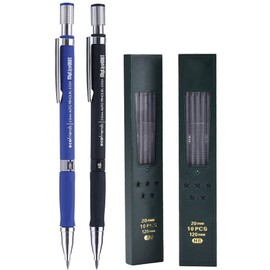 MyLifeUNIT 2.0mm Mechanical Pencil, 2mm Lead Pencil for Draft Drawing, Carpenter, Crafting, Art Sketching (Set of Pencils and Leads)