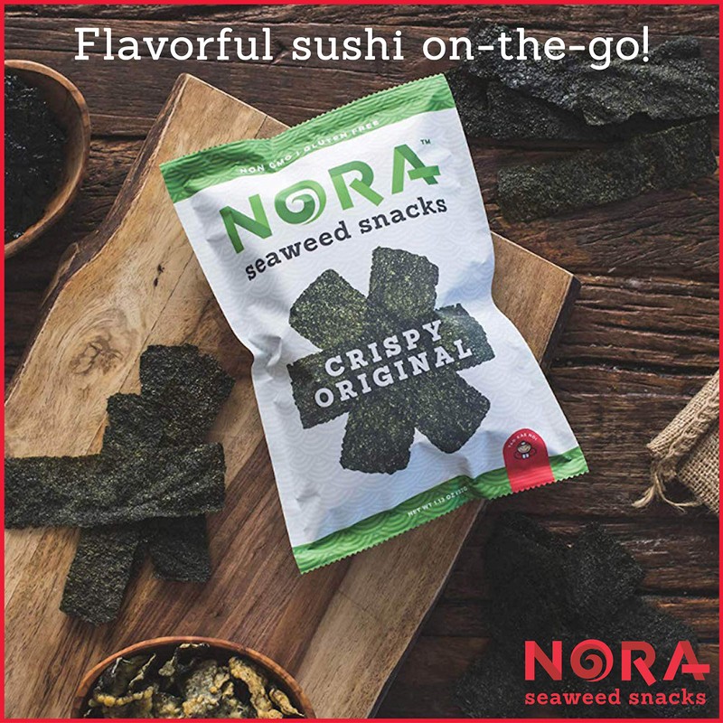 Original Crispy Seaweed Snacks by Nora, Low-Carb Healthy Snacks for