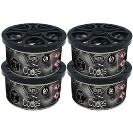 Flava Flava Couture Car Air Freshener Tin - Codes (Pack of 4) - Strong, Odour Eliminating Designer Perfume Inspired Car Accessories ?C Premium Scented Air Freshener for Men or Women - Lasts 60 Days