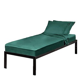 College Dorm Cotton Twin Extra Long 4 Piece Sheet Set Green