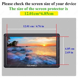 12.01cm*6.85cm Screen Protector for 5.5 inch Display Screen FEELWORLD Monitor-Screen ratio16:9, ULBTER 0.3mm 9H Hardness Ultra-Clear Tempered Glass,Anti-Scrach Anti-Dust [2 Pack]