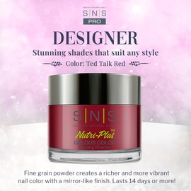 SNS Nails Dipping Powder - Designer Series Collection - DS15 - Ted Talk Red - 1OZ