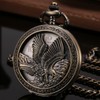 DerMacht Pocket Watch with Chain Oversized 50MM Quartz Steampunk Hollowed