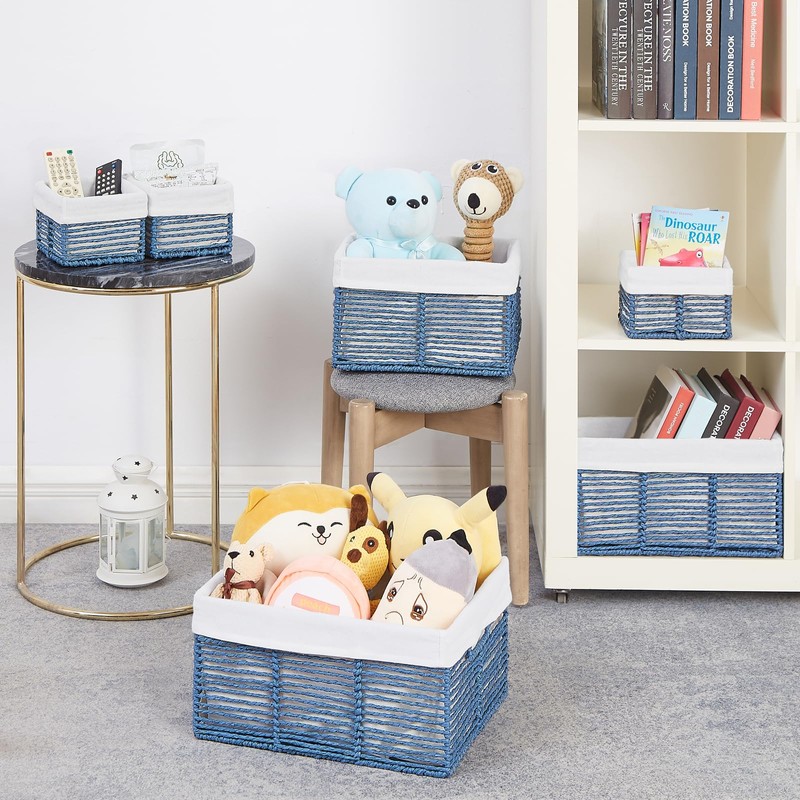 Vagusicc Wicker Storage Basket, 6 Pack Baskets for Organizing, Wicker