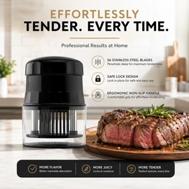 56-Blade Meat Tenderizer for Faster Prep – Stainless Steel Needle Tool for Beef, Pork, Chicken & Home Cooking