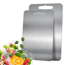 Titanium Cutting Board - 100% Pure Titanium Cutting Boards for Kitchen, Double-Sided Titanium Cutting Mat, Chopping Board for Cutting Meats, Fruits And Vegetables (M - 13.2 x 9 inch)