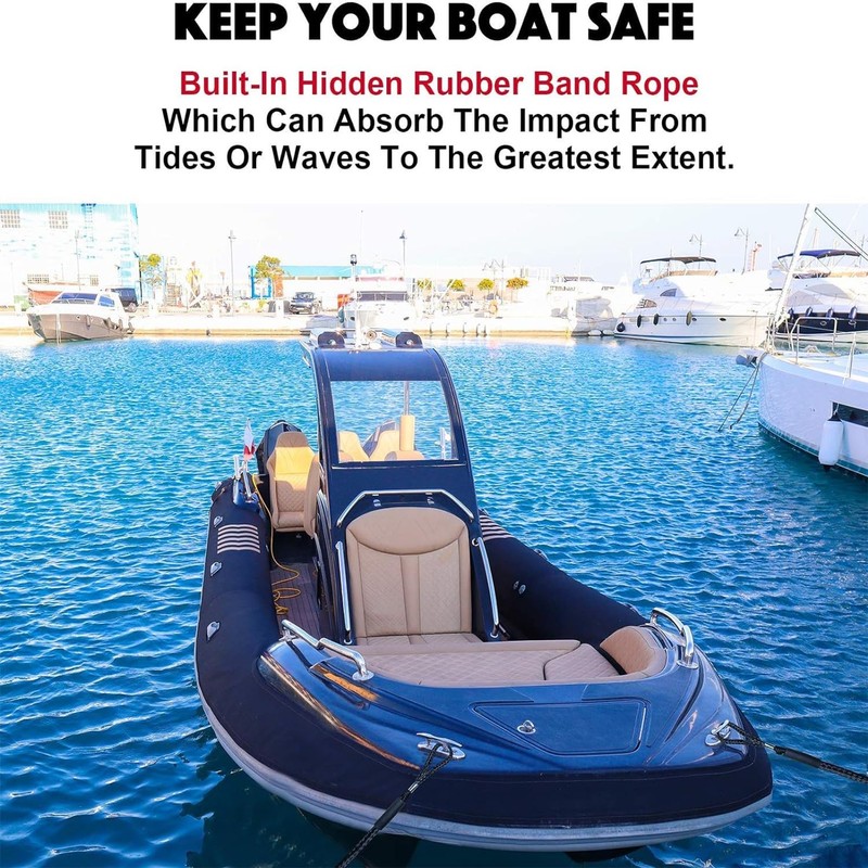 Aurorasports Boat Bungee Dock Lines Boat Marine Rope, Jet Ski