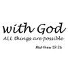 Alvinlite Wall Tattoo Sayings with God All Things Are Possible,
