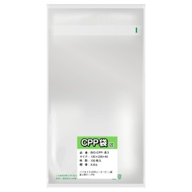 (Eco-friendly) Biomass CPP Bag with Tape (3 Lengths) (Anti-Tear Sheepe), Eco Transparent Envelopes, For Pamphlets and DM Mailing (100 Sheets) 4.7 x 9.3 x 1.6 inches (120 x 235 + 40 mm)
