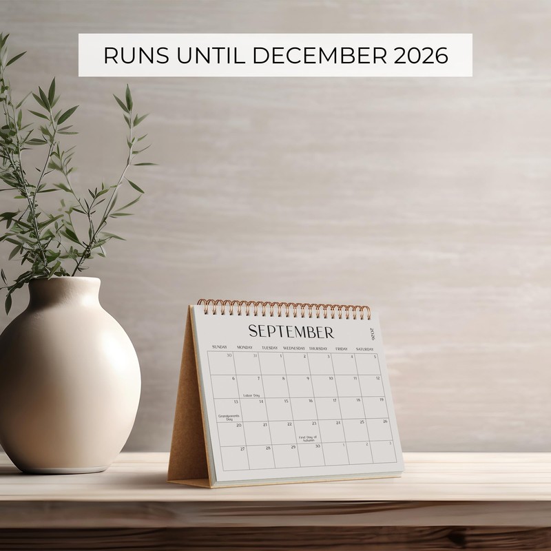 Aesthetic Desk Calendar 2026 - Runs until December 2026 -
