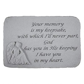 Design Toscano Your Memory is My Keepsake: Angel Cast Stone Memorial Garden Marker