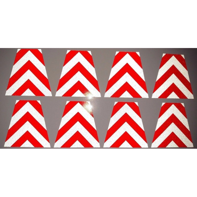 8 Reflective Subdued Red and Black Chevron Fire Helmet Tetrahedrons