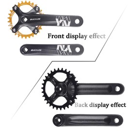 BUCKLOS 104 BCD 30T Mountain Bike Single Speed Crankset，170mm Square Taper Crankset with Narrow Wide Teeth Round Chainring（Six Color）,Bicycle Crank Arm Set