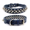 Yiwong Spiked Leather Dog Collar Lead, Anti Bite Rivet Dog