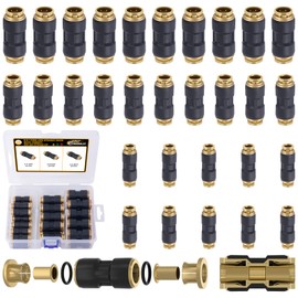 CheeMuii 30 PCS DOT Air Line Fittings 1/4" 3/8" 1/2" DOT Push Lock Air Fittings Brass and Plastic Straight Unions Quick Connect Air Hose Fittings Repair Kit
