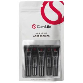Curvlife Nail Tips Semi Solid Nail Glue 2G (5Pcs) - Super Strong, Soft Glue Gel
