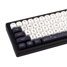 GEKUCAP MOA Keycaps 126 Keys PBT Keycaps Dye-Sublimation Custom Keyboard Key Caps Set for Cherry Gateron MX Switches Mechanical Keyboards, Black White Space Theme Key Caps