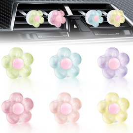 6 PCS Flower Vent Clips For Car, Cute Daisy Car Air Vent Clips, Air Conditioner Outlet Cars Vents Decor, Cars Decorations Accessories (6 Colors)