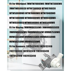 Upgraded W10581874 Washing Machine Drain Pump Fit for Whirlpool Maytag Kenmore Washing, Replace WPW10581874 3449735 AP5949627 AP6023189 EAP10056668 PD00028019 PS10056668 PS11756530 Washer Drain Pump