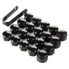 20 Pcs 17mm Wheel Nut Covers - Black 17mm Wheel