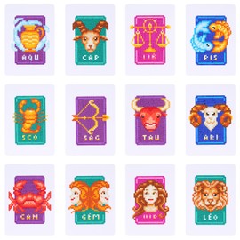 Apomelo 12pcs Diamond Art Painting Kits, Zodiac Signs Diamond Art Kits for Adults Beginners, Round Drill Diamond Art for Home Wall Desktop Decor, 6X8 inches