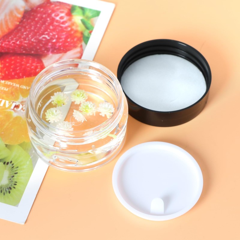 8 Pack 1oz Plastic Containers with Lids, Jars with Lids,