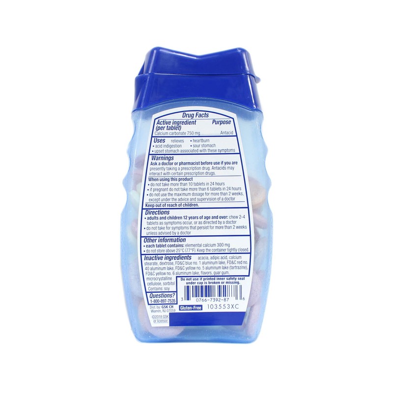 PACK OF 3 EACH TUMS SMOOTHIES ASST FRUT 60TB PT#766739287