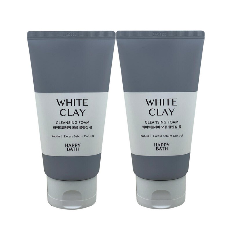 Happybath 해피바스 화이트클레이 모공 클렌징폼 150g 2개 Happy Bath White