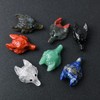 YGLINE Wolf Head Stone Statue,Polished Healing Crystal Hand-Carved Gemstone Crystal