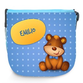 Children Shoulder Bag with name Emilio and Motif with Bear Shoulder Bag for Boys