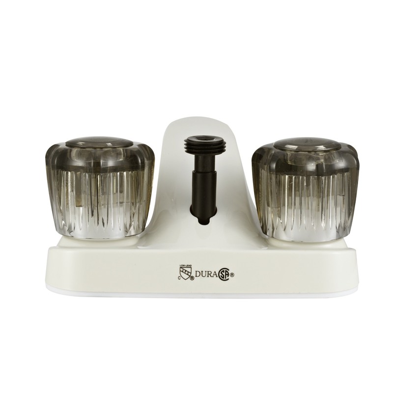 Dura Faucet DF-PL720S-BQ RV Bathroom Faucet with Smoked Acrylic Knobs