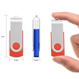 KOOTION 5 X 1GB USB Flash Drives Thumb Drives Pack Memory Stick USB 2.0(5 Colors: Black Blue Green Purple Red)
