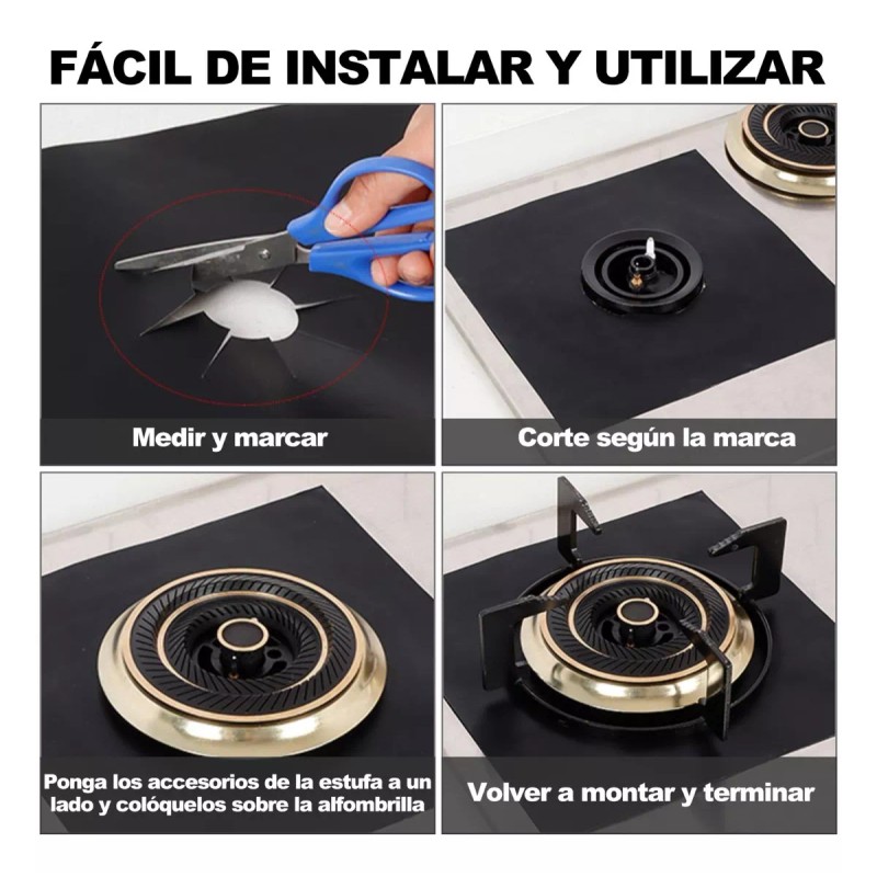 Kirotla 8pcs Fundas Para Quemadores De Estufa Liner Limpieza Rápida