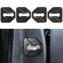 TOMALL 4 Pcs Car Door Lock Latches Covers Compatible with Subaru Forester Outback Impreza Crosstrek Legacy WRX/WRX STI XV Stainless Steel Vehicle-Specific Exterior Accessories (Carbon Fiber)