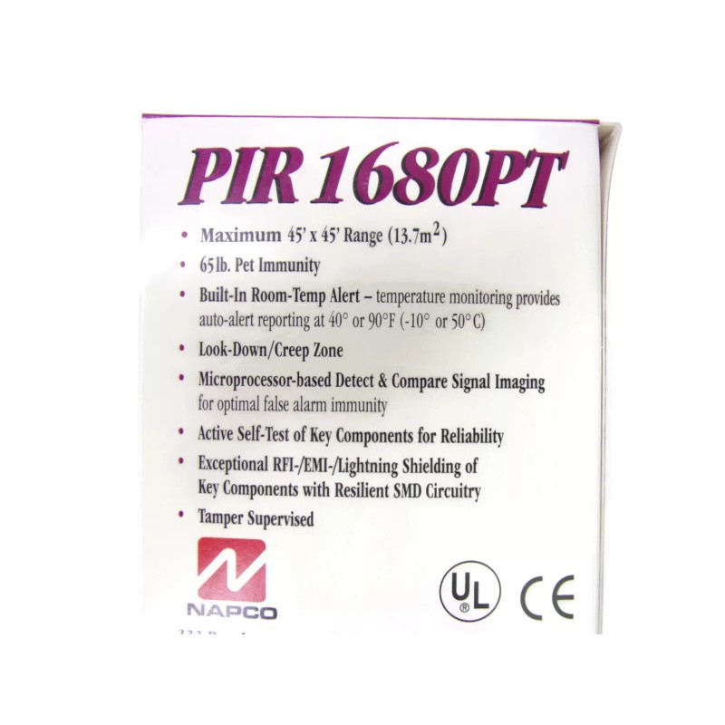 NAPCO PIR1680PT Infrared PIR Motion Sensor w/ 65lb Pet Immunity
