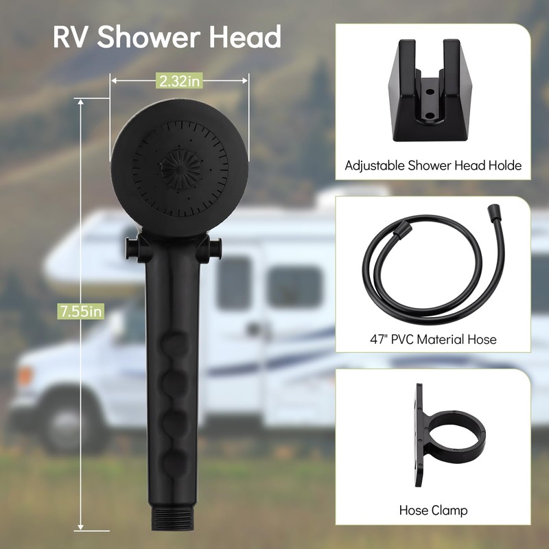 gcbcrit RV Shower Head with Hose, Outdoor Camper Handheld Shower