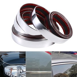 Qiilu Bumper Protector Strip, Universal Car Interior Exterior Bumper Protector Strip Moulding Trim Decoration Tape Silver