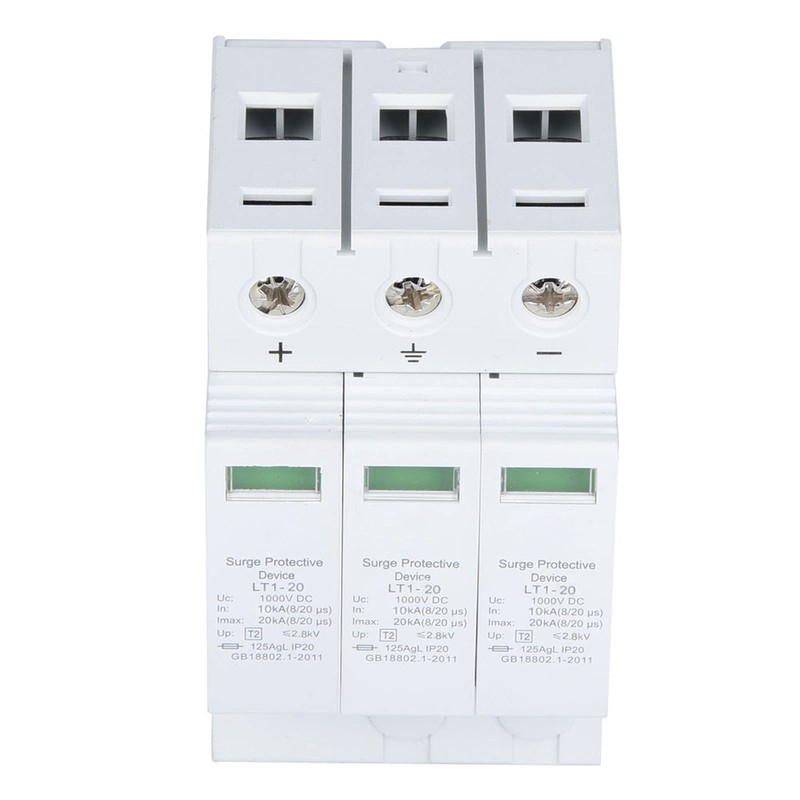 LT1-20 Surge Protector, 3P 1000VDC 20KA, 35mm DIN Rail Mount