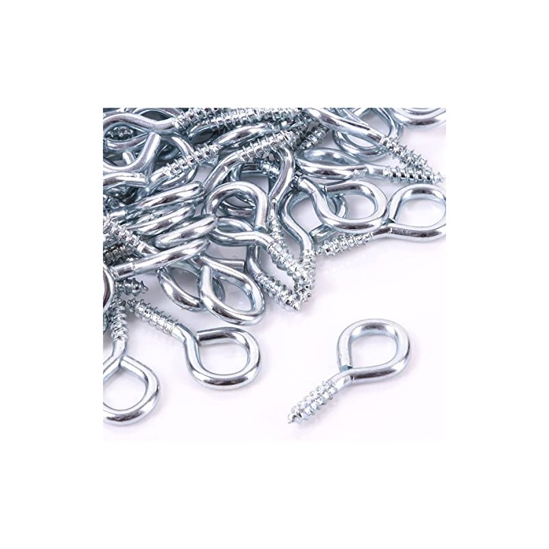Heavy Duty 30mm Screw in Eye Bolt Hooks Zinc Plated