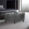 Joveco 43.5" Storage Bench Half Moon Tufted Ottoman with Rivet
