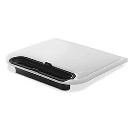 Weber Cutting Board (35 x 31cm) with Removable & Foldable Drip Tray, Meat Juice Groove, fits all Grills - White (7032)