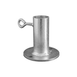 GRUNDLINE - Support foot post holder for umbrella, made of steel, screw-on sleeve - PDP, 38 x 105 x 100 mm - galvanised silver - for fences, shelters, carports, pergolas, garden gazebos made of wooden beams